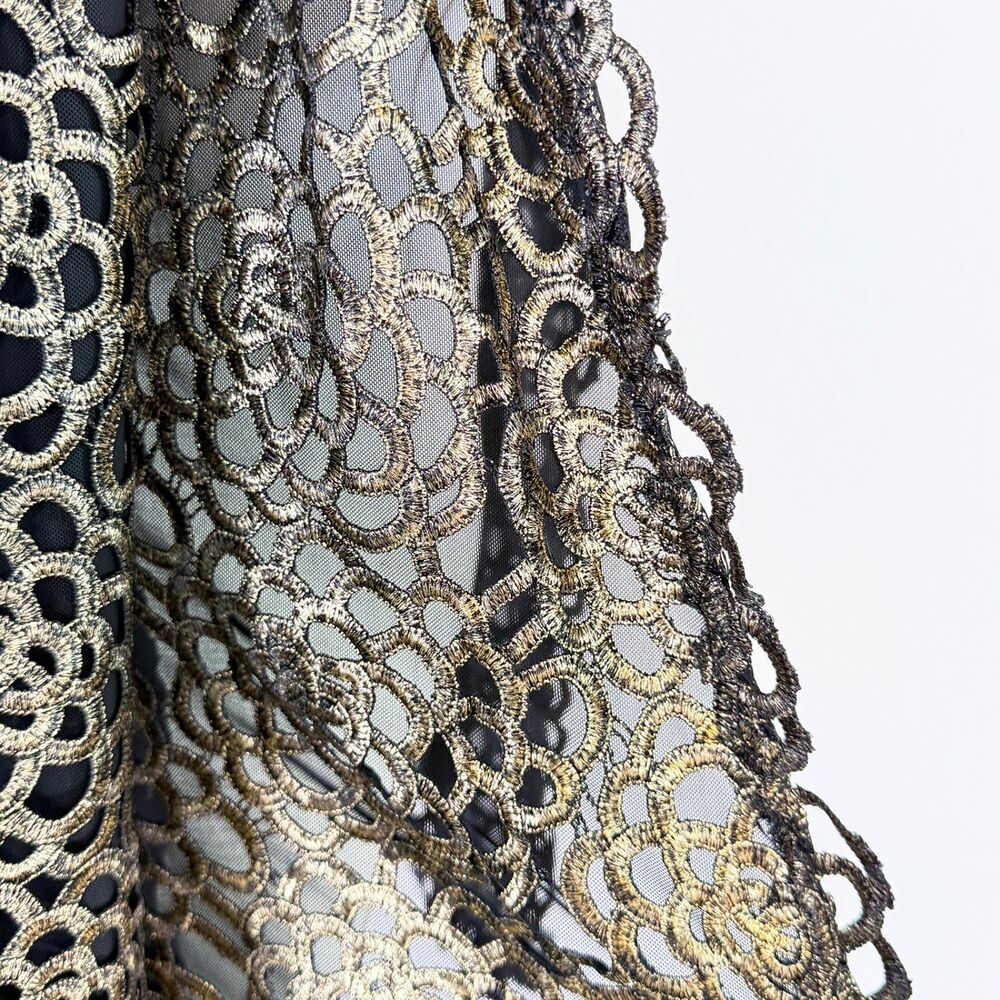 Alberto Makali | Gold and Black Mesh Open Jacket | Sz M - Picture 5 of 6